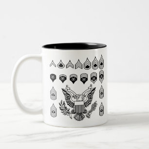 Tasse 2 Couleurs Insignes de rang militaire d'armée