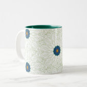 Tasse 2 Couleurs inspiration du paon (Devant gauche)