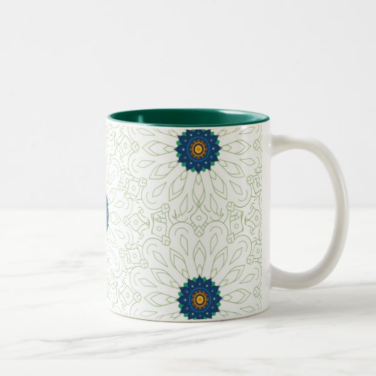 Tasse 2 Couleurs inspiration du paon (Droit)
