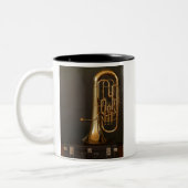 Tasse 2 Couleurs Instrument de musique en laiton euphonique avec no (Gauche)