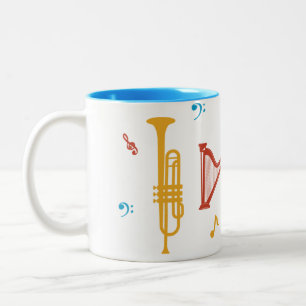 Tasse 2 Couleurs Instruments de musique