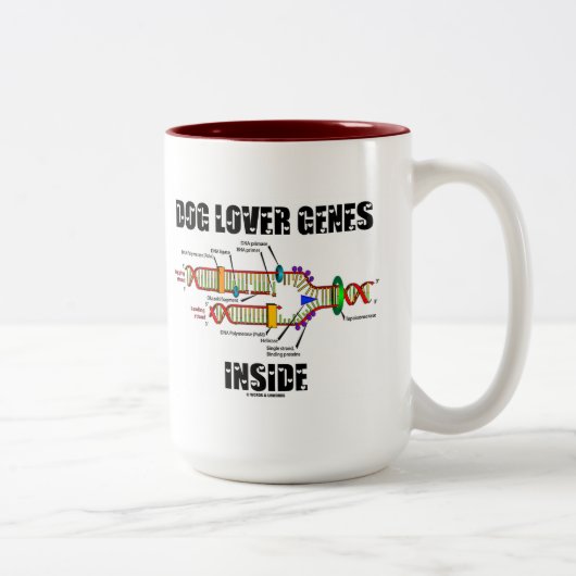 Tasse 2 Couleurs Intérieur de gènes d'amoureux des chiens (Droit)