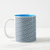 Tasse 2 Couleurs Intersecter le Motif Alphabet E (Gauche)