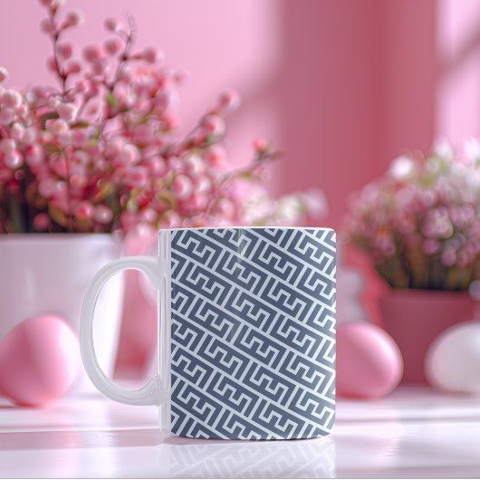 Tasse 2 Couleurs Intersecter le Motif Alphabet E