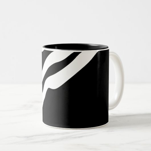 Tasse 2 Couleurs Into Deep : Abstrait noir & blanc (Devant droit)