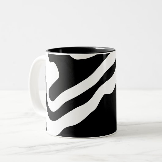 Tasse 2 Couleurs Into Deep : Abstrait noir & blanc (Devant gauche)