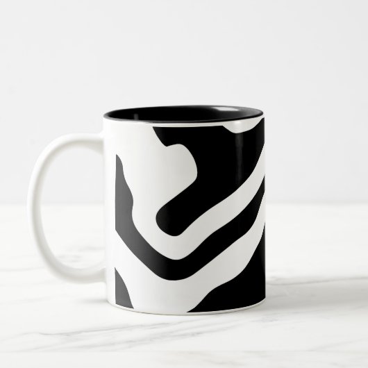 Tasse 2 Couleurs Into Deep : Abstrait noir & blanc (Gauche)