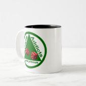 Tasse 2 Couleurs Intoxiqués de Farkle anonymes (Devant gauche)