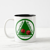 Tasse 2 Couleurs Intoxiqués de Farkle anonymes (Gauche)