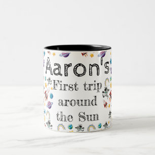 Tasse 2 Couleurs Invitation du premier anniversaire de l'astronaute