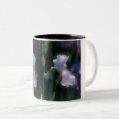 Tasse 2 Couleurs Iris blancs en fleurs au clair de lune (Devant droit)