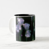 Tasse 2 Couleurs Iris blancs en fleurs au clair de lune (Devant gauche)