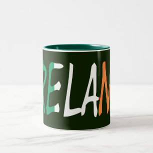 Tasse 2 Couleurs Irlande écrasée sur le drapeau irlandais