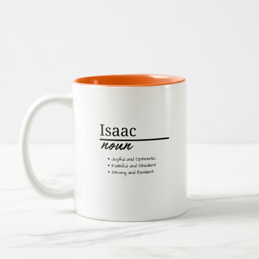 Tasse 2 Couleurs Isaac, Garçon Nom Personnalisé Définition (Gauche)