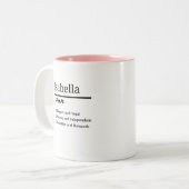 Tasse 2 Couleurs Isabella, Fille Nom Personnalisé Définition (Devant gauche)