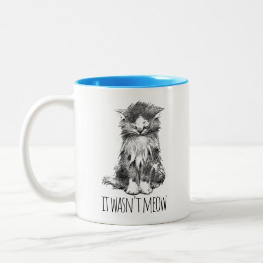 Tasse 2 Couleurs It Wasn't Meow Cute Fluffy Kitten (Gauche)