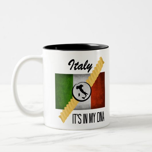 Tasse 2 Couleurs Italie C'est dans mon ADN Ancestry drapeau italien (Gauche)