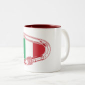 Tasse 2 Couleurs Italie Drapeau Escalade carabiner (Devant droit)