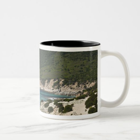 Tasse 2 Couleurs Italie, Sardaigne, Solanas. Plage. (Droit)