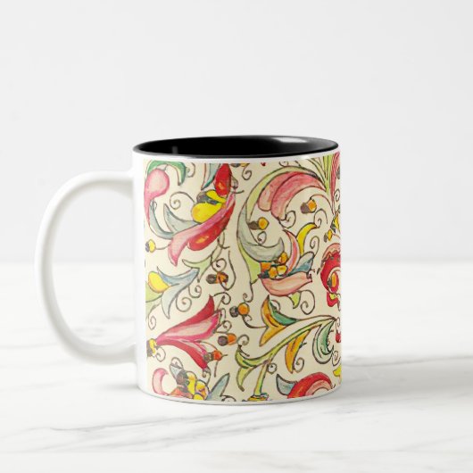 Tasse 2 Couleurs Italien Florentine Fleur de Lis Motif (Gauche)