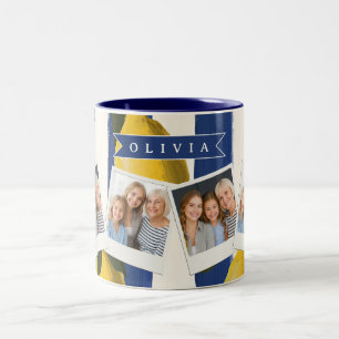 Tasse 2 Couleurs Italien personnalisé à rayures de citron côtier