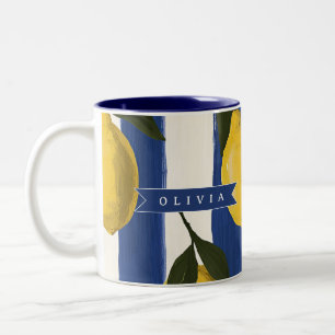 Tasse 2 Couleurs Italien Personnalisé Rayure de Citron Côtière