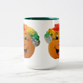 Tasse 2 Couleurs Jack o' Lantern Clown Face, Citrouille d'Halloween (Centre)
