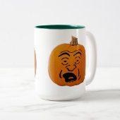 Tasse 2 Couleurs Jack o' Lantern face effrayé, Citrouille d'Hallowe (Devant droit)