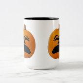 Tasse 2 Couleurs Jack o' Lantern Malheureux Face, Citrouille d'Hall (Centre)