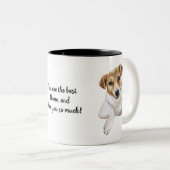 Tasse 2 Couleurs Jack Russell, je t'aime, (Devant droit)