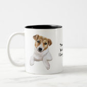 Tasse 2 Couleurs Jack Russell L Je t'aime l Personnaliser, (Gauche)
