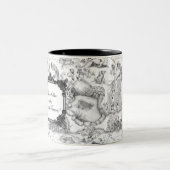 Tasse 2 Couleurs JACK RUSSELL Terrier Black Toile avec personnalisa (Centre)