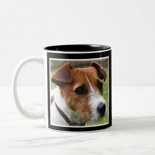 Tasse 2 Couleurs Jack Russell Terrier Boug personnalisable (Gauche)