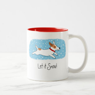 Tasse 2 Couleurs Jack Russell Terrier Laissez-le neiger chien de va