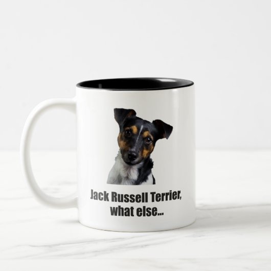 Tasse 2 Couleurs jack russell terrier, quoi d'autre... (Gauche)