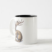 Tasse 2 Couleurs Jackalope Cryptid Animal (Devant gauche)