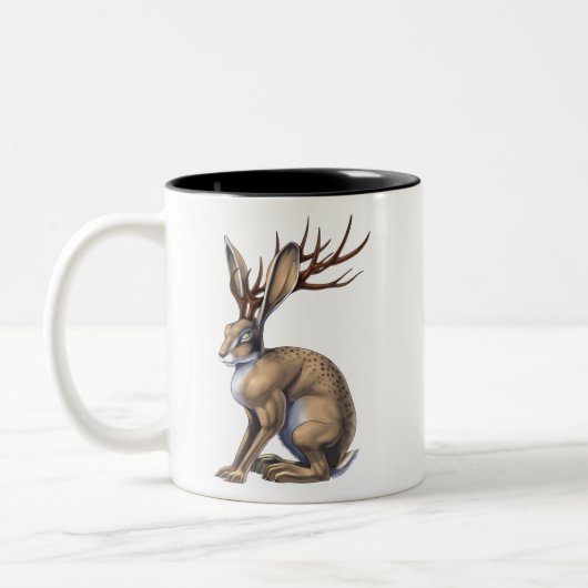 Tasse 2 Couleurs Jackalope Cryptid Animal (Gauche)
