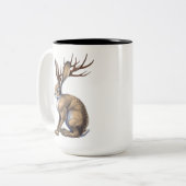 Tasse 2 Couleurs Jackalope Cryptid Animal (Devant gauche)