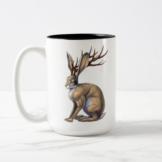 Tasse 2 Couleurs Jackalope Cryptid Animal (Gauche)