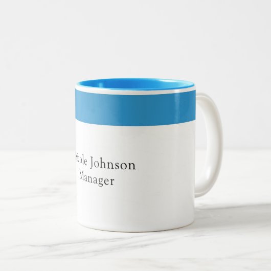 Tasse 2 Couleurs Jackson Hewitt Blue Monogram (Devant droit)