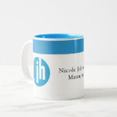 Tasse 2 Couleurs Jackson Hewitt Blue Monogram (Devant gauche)