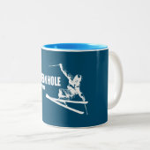 Tasse 2 Couleurs Jackson Hole Wyoming Skier (Devant droit)