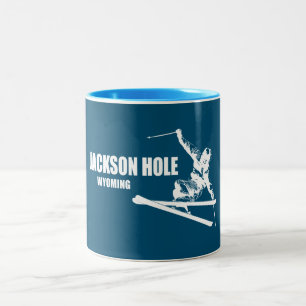 Tasse 2 Couleurs Jackson Hole Wyoming Skier