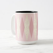 Tasse 2 Couleurs Jacquard rose moderne du milieu du siècle Deux ton (Devant gauche)