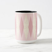 Tasse 2 Couleurs Jacquard rose moderne du milieu du siècle Deux ton (Devant droit)