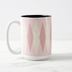 Tasse 2 Couleurs Jacquard rose moderne du milieu du siècle Deux ton