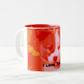 Tasse 2 Couleurs J'adore "Icies"... (Devant gauche)