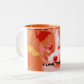 Tasse 2 Couleurs J'adore "Icies"... (Devant gauche)