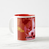 Tasse 2 Couleurs J'adore "Icies"... (Devant gauche)