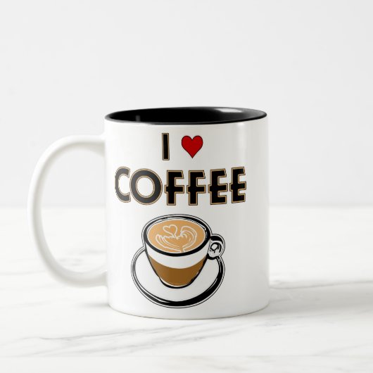 Tasse 2 Couleurs J'adore le café (Gauche)